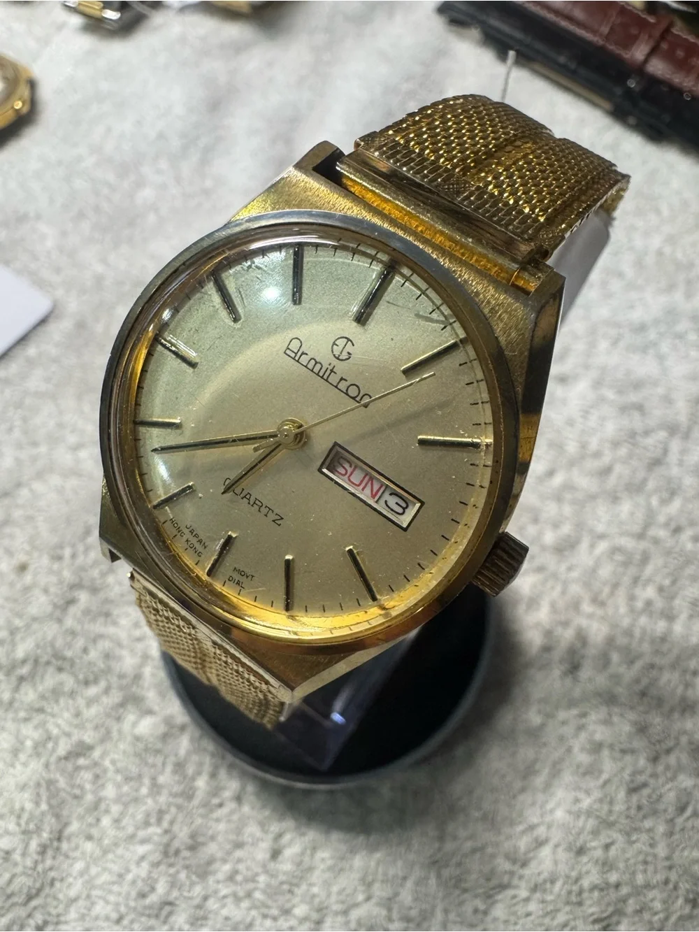Armitron Gold Tone Watch with Day-Date Window